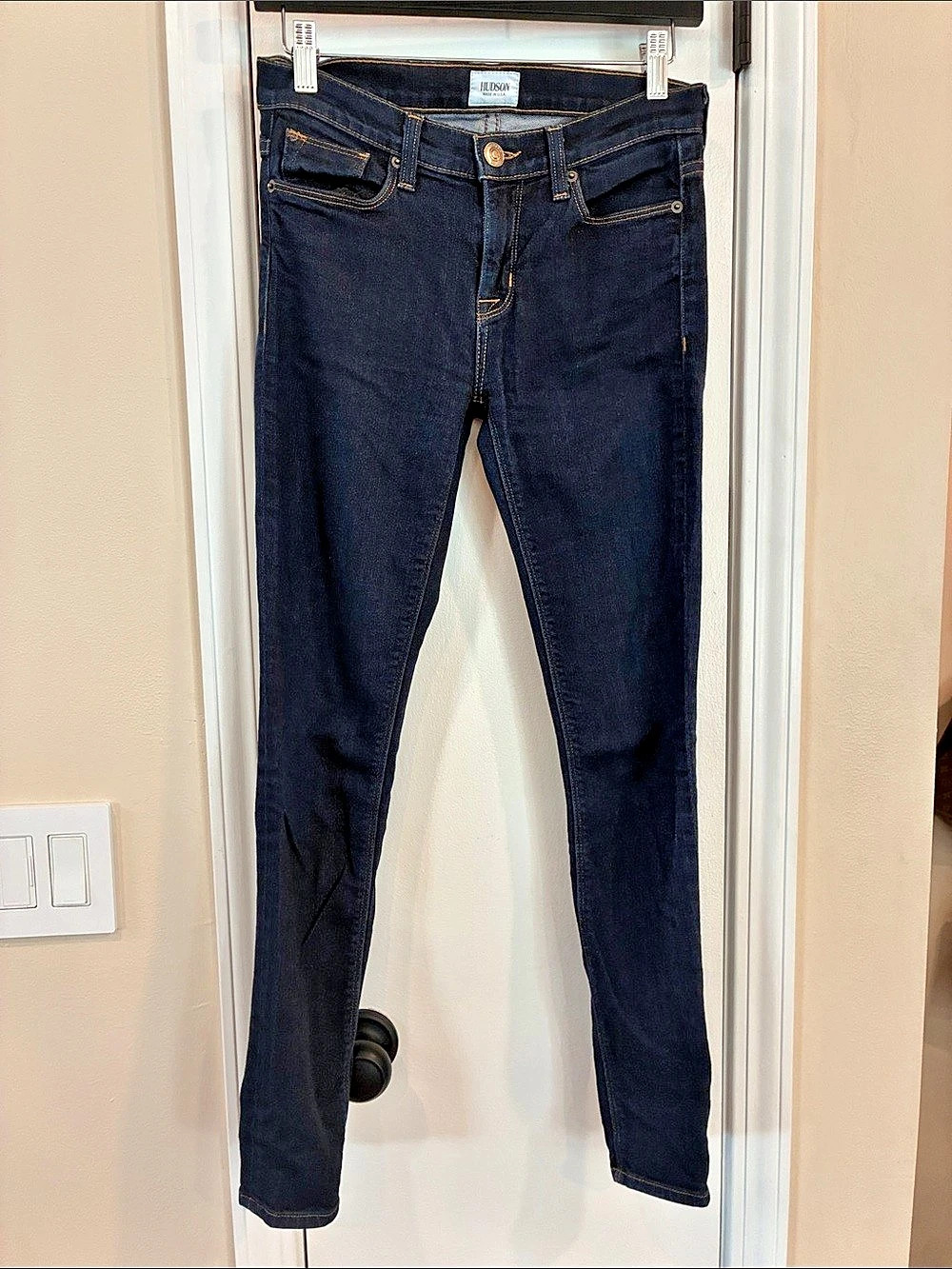 Hudson Nico Mid-Rise Super Skinny Jeans Blue Waist 25